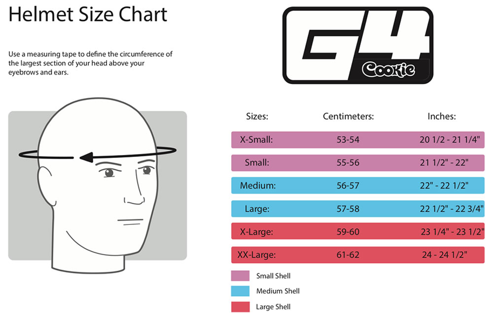 Cookie Helmet Size Chart