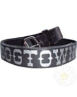 Dogtown Skateboards Embossed Black Leather Belt