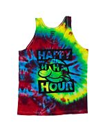 Happy Hour Block Logo Tie-Dye Tank