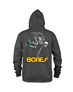 Powell Peralta Bones Skate Skeleton Charcoal Zip Hoodie