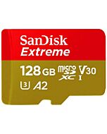 SanDisk 128GB Extreme microSDHC Memory Card + SD Adapter