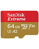 SanDisk 64GB Extreme microSDHC Memory Card + SD Adapter