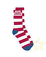 Skate Mental Striped Red White Crew Socks