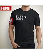 Tunnel Rats Red Sleeve Rat Logo Black T-Shirt