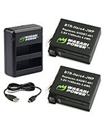 Wasabi GoPro HERO4 Dual USB Charger + 2 Batteries