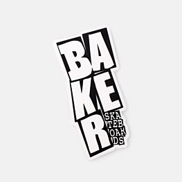 Baker Skateboards Stacked Black While Logo Sticker