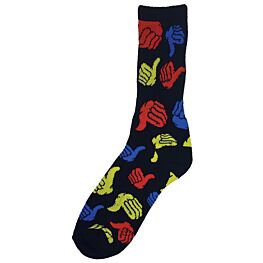 Bro Style Multi Red Blue Yellow Thumbs Crew Socks