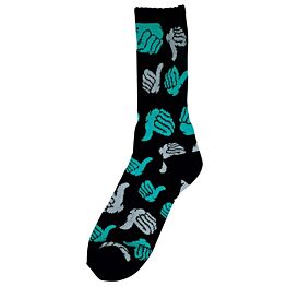 Bro Style Multi Turquoise Thumbs Crew Socks