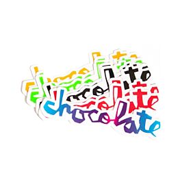 Chocolate Script Sticker
