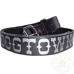 Dogtown Skateboards Embossed Black Leather Belt