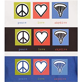GoWear Peace Love Skydive T-Shirt