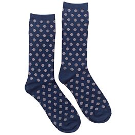 Independent Cross Pattern Navy Crew Socks