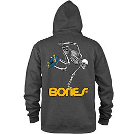 Powell Peralta Bones Skate Skeleton Charcoal Zip Hoodie