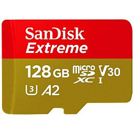 SanDisk 128GB Extreme microSDHC Memory Card + SD Adapter