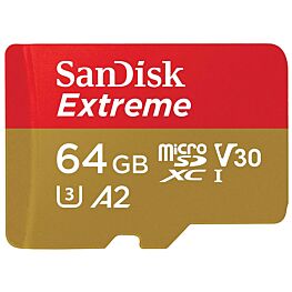 SanDisk 64GB Extreme microSDHC Memory Card + SD Adapter