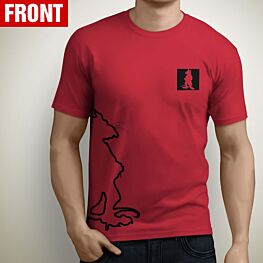 Tunnel Rats Side Rat Outline Red T-Shirt