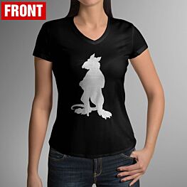 Tunnel Rats Rat Silhouette Women's Black V-Neck T-Shirt