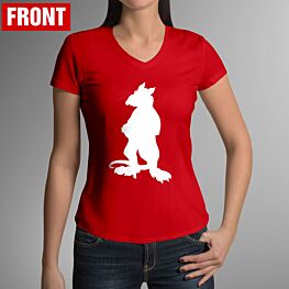 Tunnel Rats Rat Silhouette Women's Red V-Neck T-Shirt