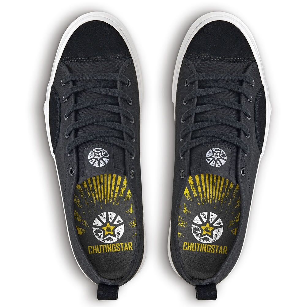 finger Perforate neighbor State Harlem x ChutingStar Black White Canvas Suede Shoes | ChutingStar  Skydiving Gear
