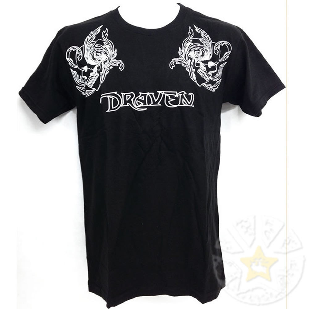 Draven Double Skull Black T-Shirt | ChutingStar Skydiving Gear