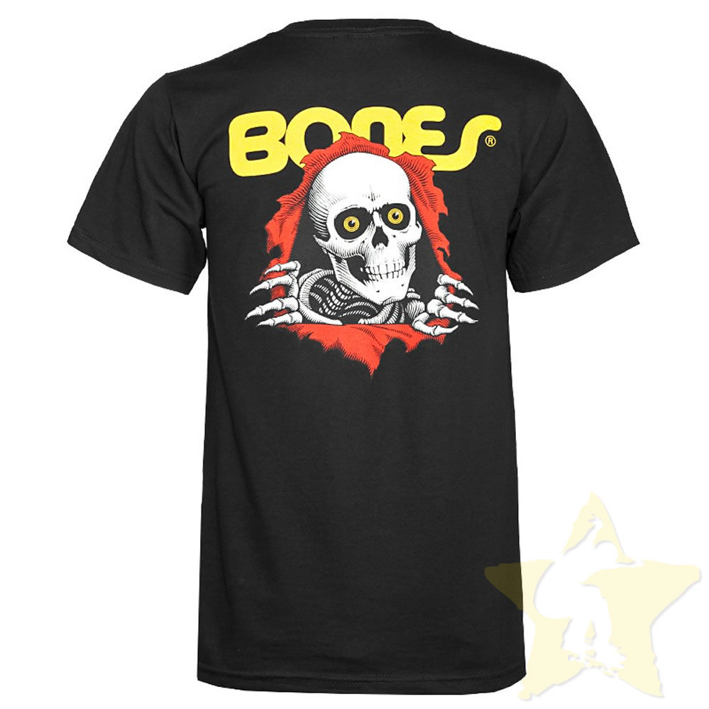 1Powell 2Peralta Black Bones Winged Ripper Skull OG T-Shirt USA Size S 2XL 