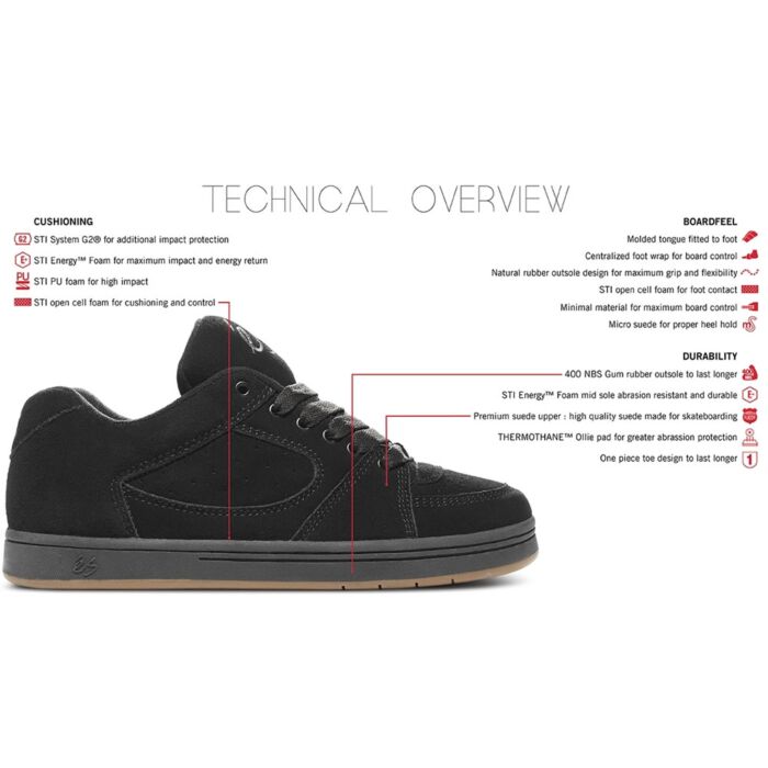Amazon.com | eS Men's Accel OG Skate Shoe, Black, 10 Medium