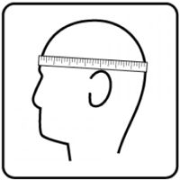 Measure your head as shown.